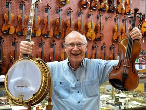 Local fiddle legend Alfie Myhre has been reunited with his prized fiddle and banjo after they were stolen from his Sherwood Park home. (Supplied)