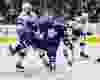 Toronto Maple Leafs left wing James van Riemsdyk (25) gets up ended by Tampa Bay Lightning defenceman Nikita Nesterov (89) in Toronto on Tuesday October 25, 2016. Craig Robertson/Toronto Sun/Postmedia Network