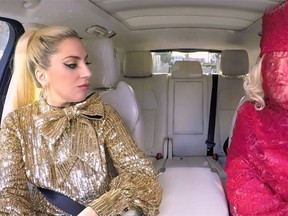 Lady Gaga and James Corden on Carpool Karaoke.