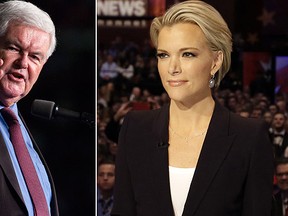 Newt Gingrich, left, and Megyn Kelly are pictured in these file photos. (AP Files)