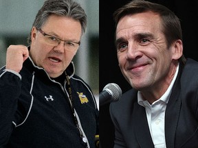 Las Vegas assistant GM Kelly McCrimmon and GM George McPhee (Postmedia/Getty)