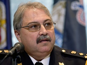 Woodstock police Chief William Renton speaks at a Tuesday morning (Oct. 25, 2016) press conference announcing the arrest of Elizabeth Tracy Mae Wettlaufer, a Woodstock, Ont., nurse, on eight counts of first-degree murder. Wettlaufer is accused of adminstering a lethal dose of a drug to eight elderly residents at long-term care homes in Woodstock and London from 2007 to 2014. (BRUCE CHESSELLSentinel-Review)