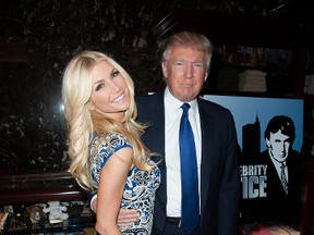 Brande Roderick and Donald Trump attends the 'Celebrity Apprentice All-Stars' red carpet at Trump Tower on April 23, 2013 in New York City. (Photo by Dave Kotinsky/Getty Images)
