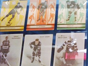 The valuable hockey cards taken by who appears to be a young boy from the Original Hockey Hall of Fame at the Invista Centre in Kingston, Ont. on Saturday October 8, 2016. Photo supplied by Kingston Police