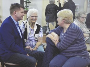 Wildrose leader Brian Jean talked with seniors Oct. 19 at the Peter Dawson Lodge. Stephen Tipper Vulcan Advocate