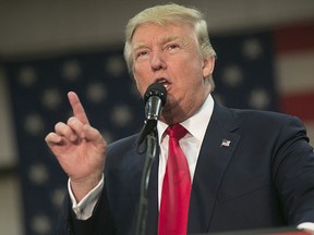 Republican presidential nominee Donald Trump speaks at a campaign rally on Oct. 27, 2016 in Springfield, Ohio. (Photo by Maddie McGarvey/Getty Images)