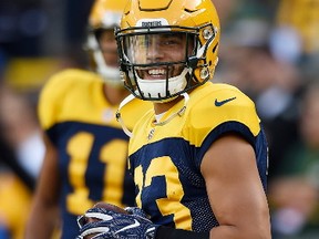 Micah Hyde of the Green Bay Packers looks on during warm ups prior to the game against the Dallas Cowboys at Lambeau Field on October 16, 2016 in Green Bay, Wisconsin. (Hannah Foslien/Getty Images)