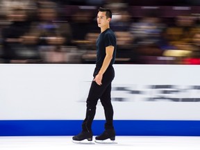Canadian Patrick Chan performs in practice ahead of the Skate Canada International competition in Mississauga on Oct. 27, 2016. (THE CANADIAN PRESS/Nathan Denette)