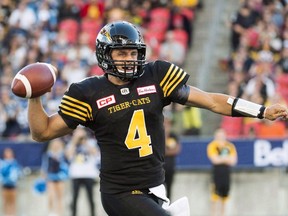Zack Collaros will be back in the lineup for the Ticats after sitting out games with a concussion. (Greg Southam)