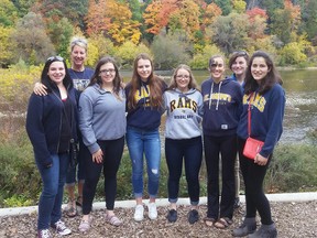 Pictured from left - Megan Beauregard, staff advisor Mrs. Manfredi, Michelle Flanigan, Erika Hickingbottom, Madison Layman, Olivia Hill, Mackenzie Salandziak and Lucia Bettencourt.