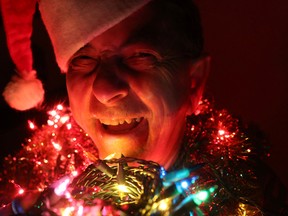 Jason Miller/The Intelligencer
Coun. Garnet Thompson, pictured here illuminated by Christmas lights, is launching a contest to get more children involved with this years lighting of the city's Christmas light display.