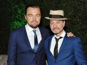 Leonardo DiCaprio and Fisher Stevens attend the National Geographic 'Before The Flood' Screening at Bing Theatre At LACMA on October 24, 2016 in Los Angeles. (Photo by Jerod Harris/Getty Images for National Geographic Channel)
