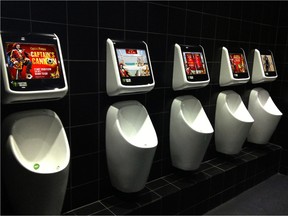 Thanks to Captive Media’s patented technology, votes are polled just by aiming left or right at the urinal - and (in a slight departure from the norm) the longer visitors go to this polling booth, the more votes they get. Voting statistics collated from all 200 screens around the world up until midnight on October 26, 2016 showed Donald Trump had a commanding lead in the poll, with a whopping 121,152 votes. (HANDOUT)