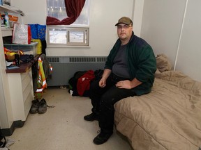 Marc April in his room at the YMCA in downtown Edmonton on October 28, 2016. He has lived at the YMCA in Edmonton for over twenty years. LARRY WONG/Postmedia