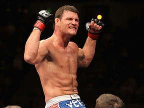 Michael Bisping celebrates his win over Jorge Rivera during their Middleweight bout at UFC 127 at Acer Arena on Feb. 27, 2011 in Sydney, Australia. (Josh Hedges/Zuffa LLC via Getty Images)