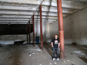 Greg Oldenburg, owner of the Brewer Lofts on Lorne Street, stands in an area of the old brewery. He has put the building up for sale for $1.25 million. (John Lappa/Sudbury Star)