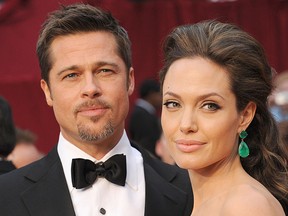 Brad Pitt and Angelina Jolie arrive at the 81st Academy Awards at the Kodak Theater in Hollywood, Calif., in this Feb. 22, 2009 file photo. (ROBYN BECK/AFP/Getty Images)