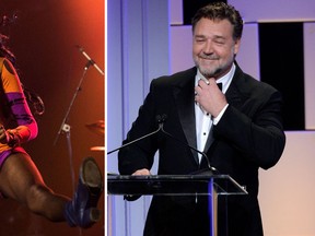 Azealia Banks and Russell Crowe. (Cassandra Hannagan/Kevork Djansezian/Getty Images/File)