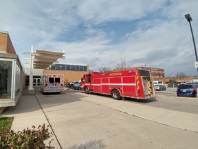 Peel Paramedics and Mississauga Fire responded to the report of a man without vital signs at a public pool on South Millway in the Burnhamthorpe and Erin Mills area (Pascal Marchand photo)