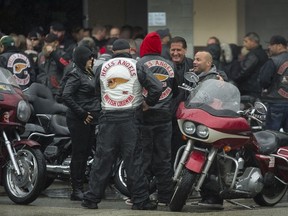Hell's Angels funeral for Robert Keith Green at Fraserview Hall in Vancouver, BC., October 29, 2016. Arlen Redekop / PNG photo)