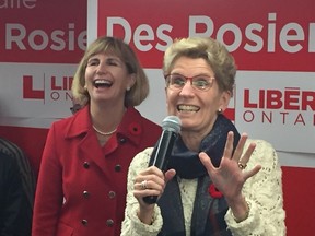 Premier Kathleen Wynne speaks during the Ottawa-Vanier byelection campaign launch of Liberal candidate Nathalie Des Rosiers at Des Rosiers' campaign office on Montreal Road on Saturday, Oct 29, 2016.