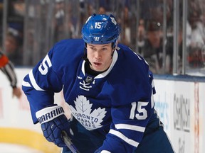 Leafs fourth-liner Matt Martin spent six seasons with the Islanders, who selected him in the fifth round of the 2008 NHL draft. (GETTY IMAGES)