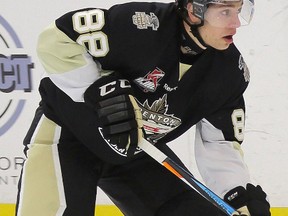 Michael Silveri scored twice for the Trenton Golden Hawks in a weekend win over the Wellington Dukes. (OJHL Images)