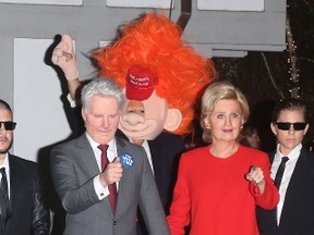 Katy Perry posted this photo on her Instagram account of herself dressed as Democratic presidential nominee Hillary Clinton and her friend dressed as her husband and former U.S. president Bill Clinton. (Katy Perry/Instagram)