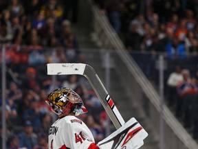 Craig Anderson was in the Senators net Sunday as they took on the Oilers at Rogers Place. (Ian Kucerak)