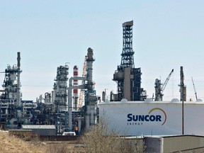 The Suncor Refinery in Edmonton is seen on Tuesday, April 29, 2014. Suncor Energy will sell Petro-Canada for $1.125 billion to HollyFrontier. (THE CANADIAN PRESS/Jason Franson)