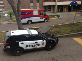 Police arrived at an apartment suite near 156 street and 87 Avenue. Paige Parsons/Postmedia