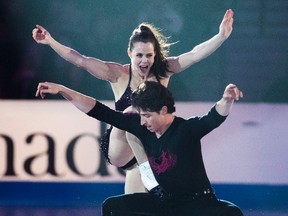 Canada's Tessa Virtue and Scott Moir perform during the 2016 Skate Canada International exhibition gala in Mississauga on Oct. 30, 2016. (THE CANADIAN PRESS/Mark Blinch)