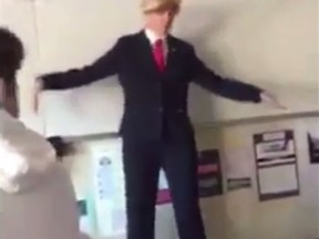 New Hampshire high school teacher Kara Kelley is in hot water after a video surfaced showing her dancing dressed as Donald Trump to a song featuring an expletive.  (Screen Capture)