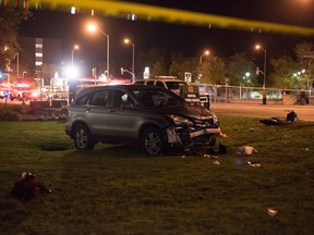 Three teens were rushed to hospital with serious injuries after being stuck by a car during a chain reaction crash on Lawrence Ave. at Don Mills Rd. on Halloween night.