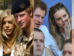 L to R: Chelsy Davy and Prince Harry, Cressida Bonas and Meghan Markle. (Ben Stansall/Getty Images AFP PHOTO/GLYN KIRKGLYN KIRK/AFP/Getty Images Larry Busacca/Getty Images)