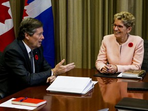 Mayor John Tory at Queen's Park with Premier Kathleen Wynne on Tuesday, Nov. 1, 2016. (Dave Thomas/Toronto Sun/Postmedia Network)