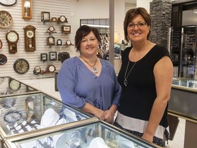 Vermilion Jewellers' Owner Rita Elliott and Manager Donna Kiziak at the opening of the store on Thursday, October 27, 2016, in Vermilion, Alta. Taylor Hermiston/Vermilion Standard/Postmedia Network.