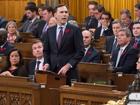 Minister of Finance Bill Morneau delivers the fall economic update in the House of Commons Tuesday Nov. 1, 2016 on Parliament Hill in Ottawa THE CANADIAN PRESS/Adrian Wyld