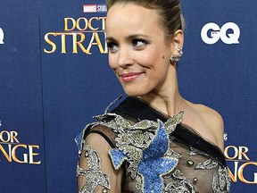 Rachel McAdams poses for photographers upon arrival at a launch event for the film "Doctor Strange" at Westminster Abbey in central London on Oct. 24, 2016. (JUSTIN TALLIS/AFP/Getty Images)