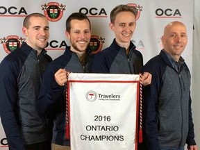The Cataraqui rink of, from left, skip Wes Forget, David Staples, Graham Rathwell and Sandy Staples will represent Ontario at the Travelers national championships in Kelowna, B.C., later this month. (Supplied photo)