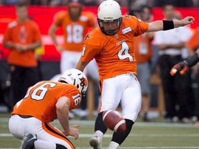 Veteran kicker Paul McCallum has come out of retirement to rejoin the Lions on Tuesday, Nov. 1, 2016. (Darryl Dyck/The Canadian Press/Files)