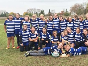 The COSSA AA junior girls rugby champion Quinte Saints.