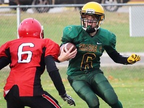 Centennial vs. Bayside in Bay of Quinte junior football semi-final action Tuesday at MAS 2. (Submitted photo)