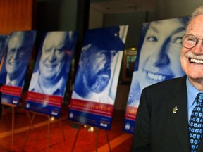 Dave Broadfoot, formerly of the Royal Canadian Air Farce, at the Monument National on St. Laurent Boulevard in Montreal in this Sept. 30, 2003 file photo. (Postmedia Network files)