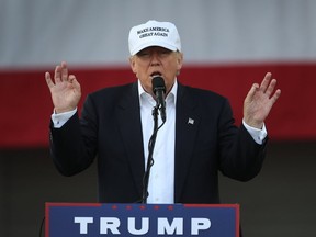 Republican presidential candidate Donald Trump speaks during a campaign rally at the Bayfront Park Amphitheateron November 2, 2016 in Miami, Florida. Trump continues to campaign against his Democratic challenger Hillary Clinton as election day nears. (Photo by Joe Raedle/Getty Images)