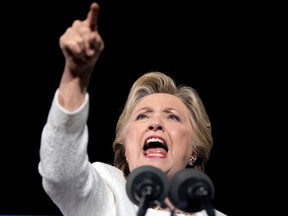 Democratic presidential candidate Hillary Clinton speaks at a rally at Reverend Samuel Delevoe Memorial Park in Fort Lauderdale, Fla., Tuesday, Nov. 1, 2016. (AP Photo/Andrew Harnik)