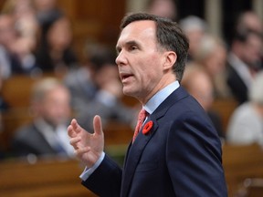 Finance Minister Bill Morneau answers a question in the House of Commons on Parliament Hill in Ottawa on Wednesday, November 2, 2016. (THE CANADIAN PRESS/Adrian Wyld)