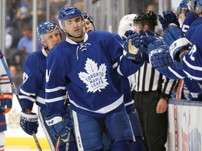 Nazem Kadri of the Toronto Maple Leafs celebrates a goal against the Edmonton Oilers during an NHL game at the Air Canada Centre on Nov. 1, 2016 in Toronto. (Claus Andersen/Getty Images)