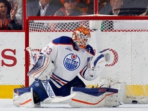Cam Talbot was Henrick Lundqvist's backup on the Rangers before landing as the starting goaltender with the Oilers. (Getty Images)