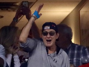 Actor Charlie Sheen attends Game 7 of the 2016 World Series between the Chicago Cubs and the Cleveland Indians at Progressive Field on Nov. 2, 2016, in Cleveland, Ohio. (Ezra Shaw/Getty Images)